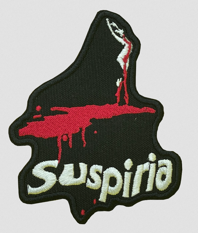 Dario Argento's 1977 Italian horror film Suspiria "Dancer" white and bloody red embroidery on black canvas patch