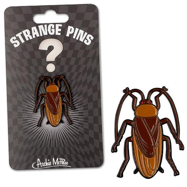1 1/2" soft enamel brown and black cockroach clutch back lapel pin