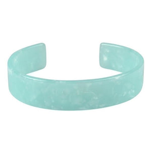 9/16" wide marbled mint green white acetate pattern shiny plastic resin bangle