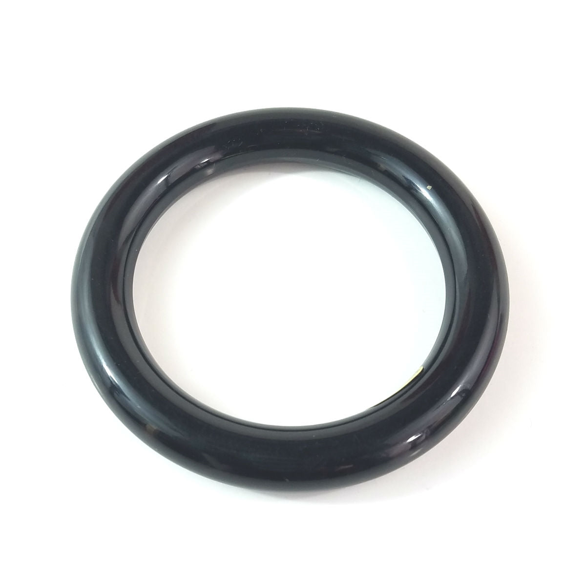 5/8" wide shiny plastic tubular shape bangle in basic black