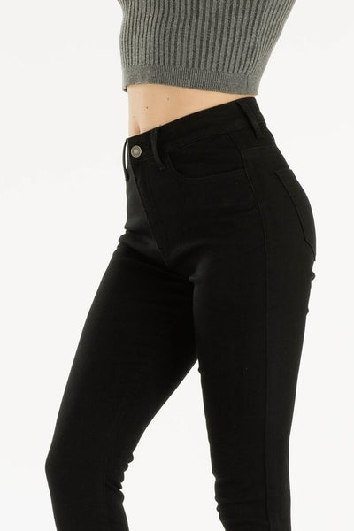 High-Waist Black Stretch Denim Jeans