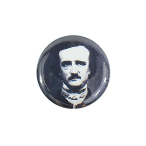 Edgar Allan Poe black & white portrait 1.5" round button