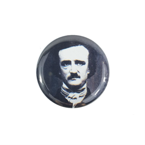 Edgar Allan Poe black & white portrait 1.5" round magnet
