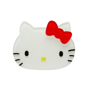 Hello Kitty Collection Hello Kitty head white with red bow layered resin brooch