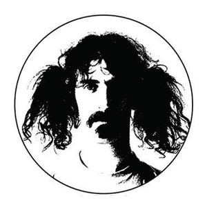 Frank Zappa in pigtails 1.25" round metal pin-back button