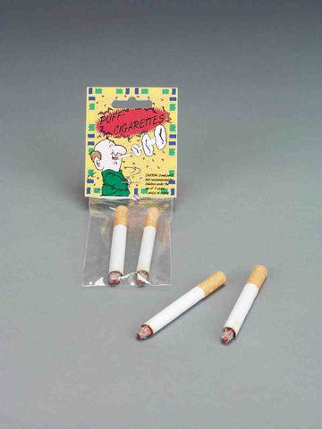 Package of two fake cigarettes, with glittery "burning" tips