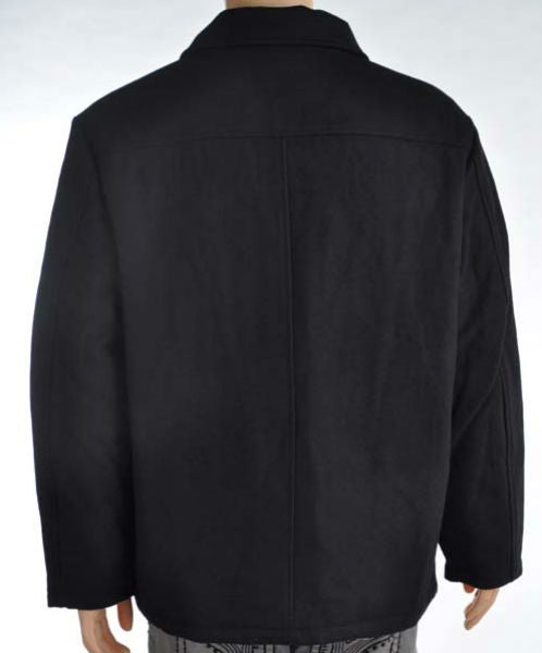 Black Wool Zip Front Jacket