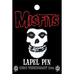 Misfits Fiend Skull white and black metal clutch back lapel pin