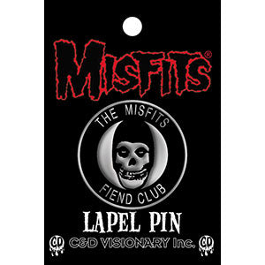 Misfits Fiend Club silver and black metal clutch back lapel pin