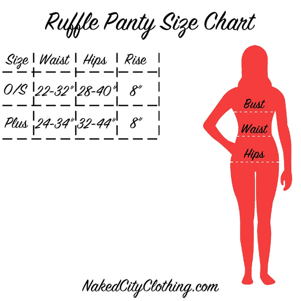 ruffle panty size chart info graphic