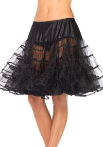 26" length fluffy layered tulle crinoline petticoat in black