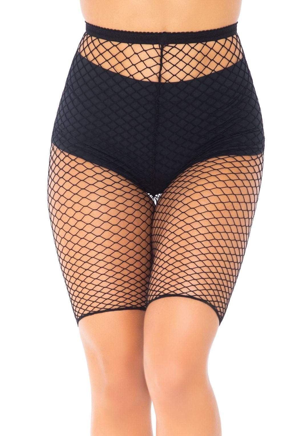 Black fashion fishnet cycling shorts