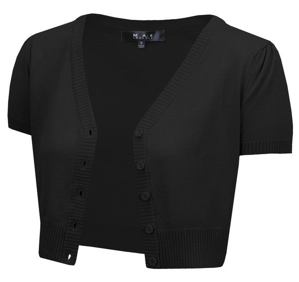 short sleeve cropped cardigan for dresses Short Sleeve Tie-Front Cropped Dress Cardigan