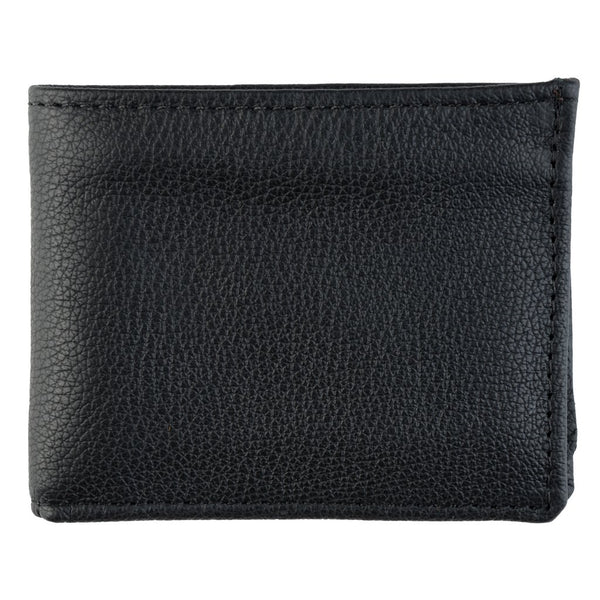 4" x 3.25" soft black genuine leather billfold wallet