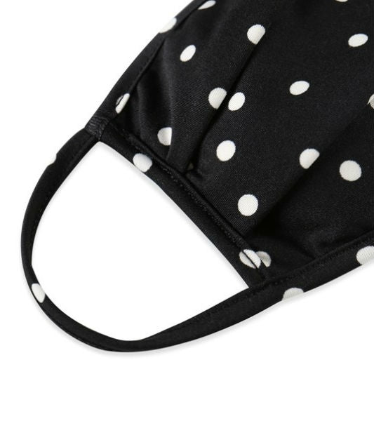 Black & White Polka Dot Face Mask