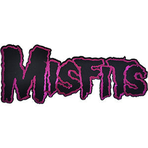 Embroidered Misfits Logo Patch in black with purple outline