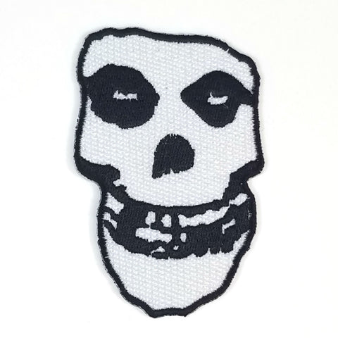 Embroidered Misfits Crimson Ghost Fiend Skull Patch in black & white