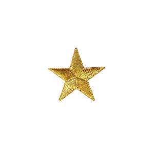 1.5" metallic gold thread embroidered star patch