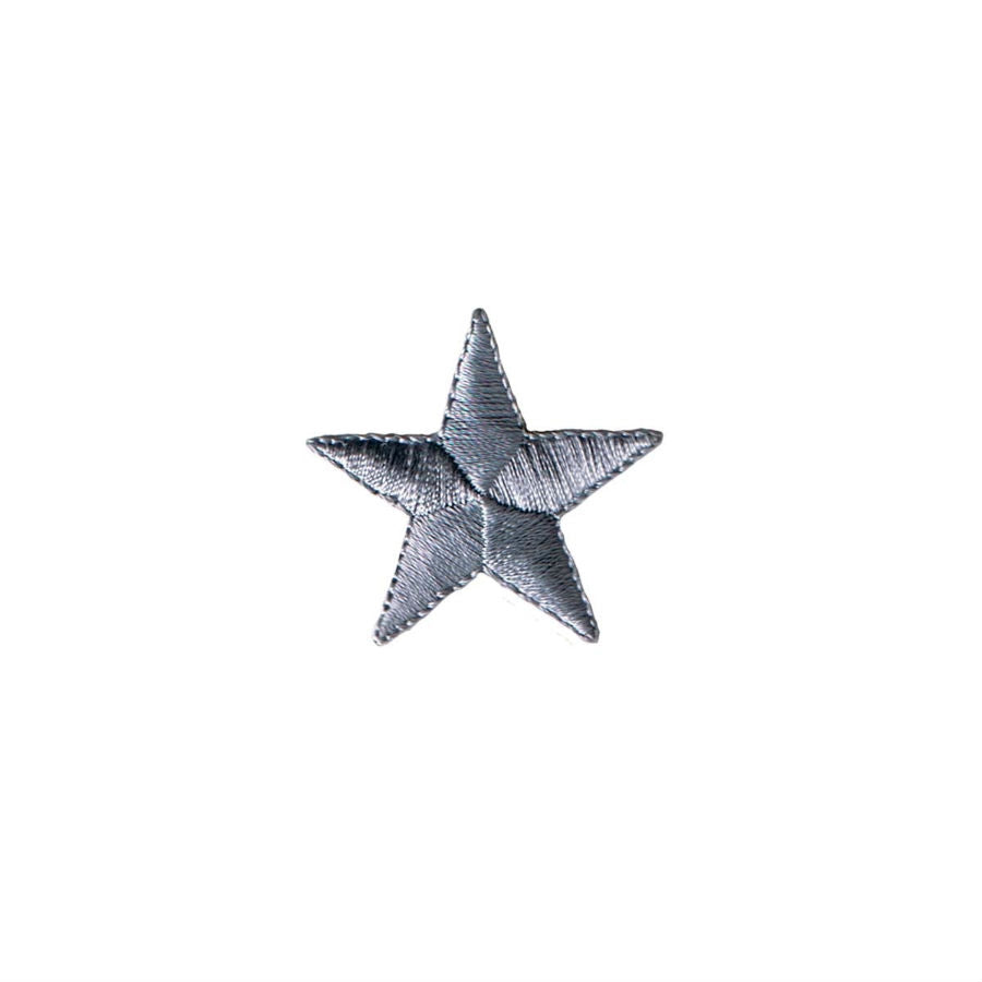 1.5" embroidered star patch in grey