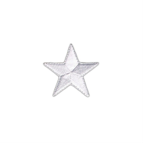 1.5" embroidered star patch in white
