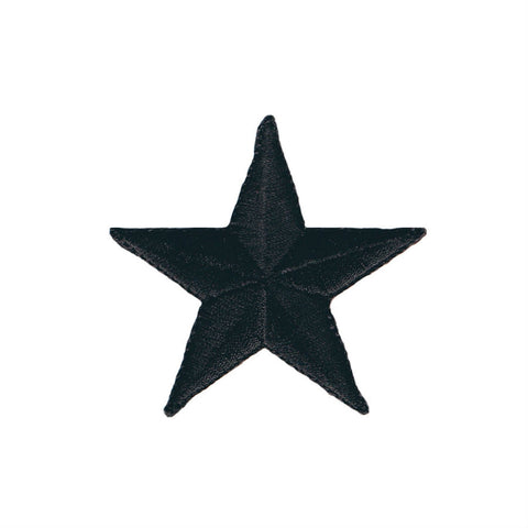 2.5" black embroidered star shaped patch