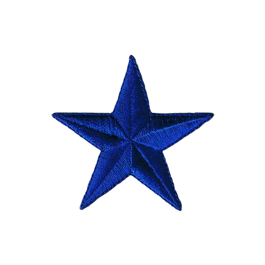 Embroidered 2.5" Star Patch in Royal Blue