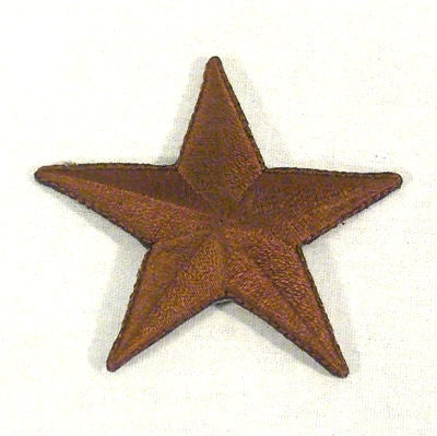 2.5" brown embroidered star shaped patch