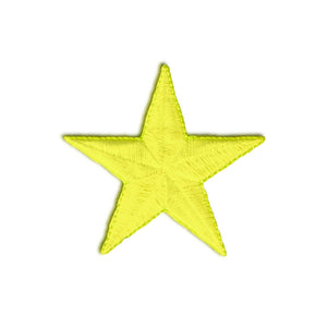 2.5" neon yellow embroidered star shaped patch