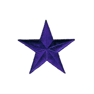 2.5" purple embroidered star shaped patch