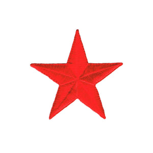 2.5" red embroidered star shaped patch