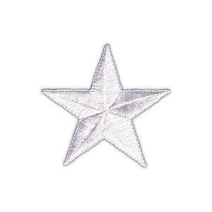 2.5" white embroidered star shaped patch