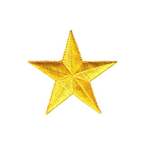 2.5" yellow embroidered star shaped patch