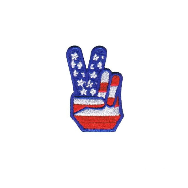 embroidered American Flag Peace Sign hand patch