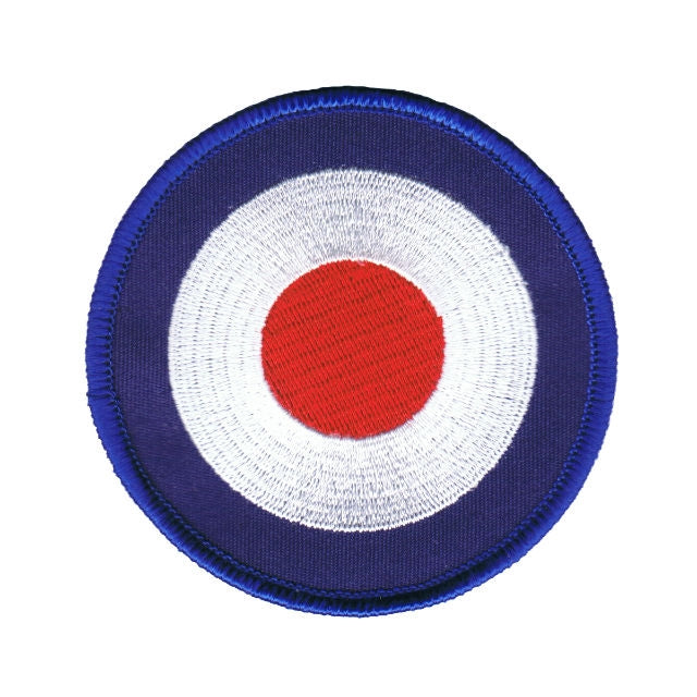 red, white & blue RAF roundel turned "Mod Target" on 3" embroidered patch