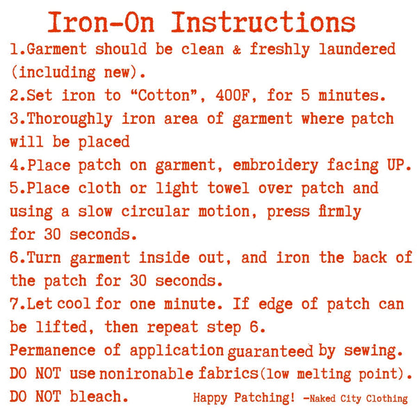 Iron-On Instructions info graphic