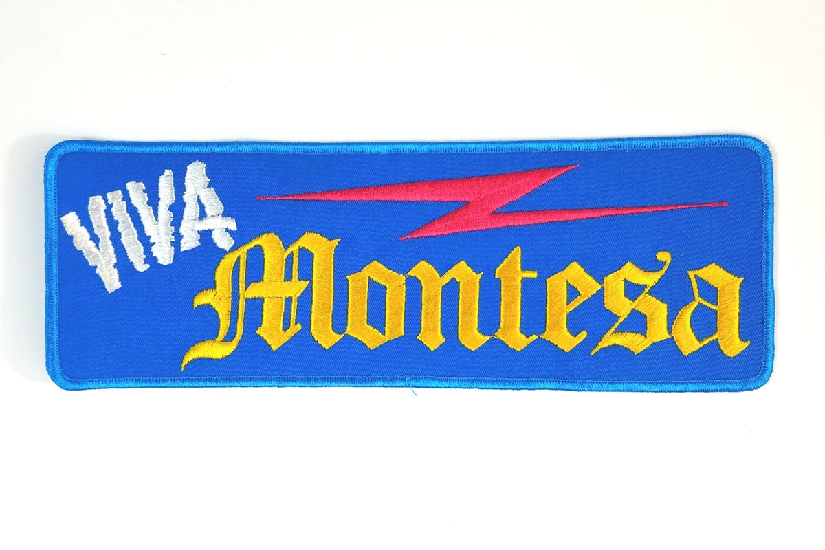 Vintage Deadstock 11.5" blue background "Viva Montesa" Motorcycle Patch