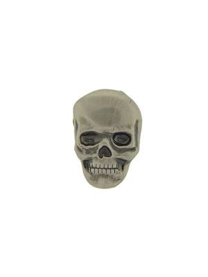 pewter grey metal 7/8" skull clutch-back lapel pin