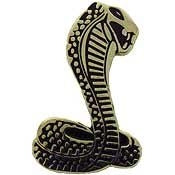 cobra snake silver metal with black enamel details 1 1/4" clutch back pin