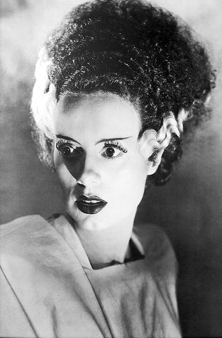 24" x 36" vertical black & white photograph poster of Elsa Lanchester as the Bride of Frankenstein 