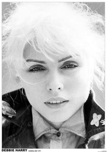Debbie Harry in London 1977, face close-up black & white photo 24" x 36" poster