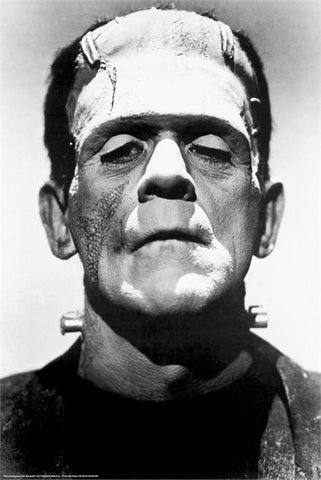 24" x 38" black & white photographic portrait image Boris Karloff as Frankenstein's Monster