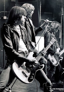 24" x 36" black & white photo side view Ramones onstage CBGB's 1977