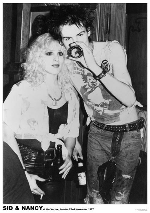 Sid and Nancy at Vortex, London 1977, black & white photo image 24" x 36" poster