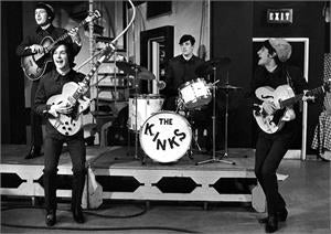 36" x 24" black & white photo image poster of The Kinks onstage