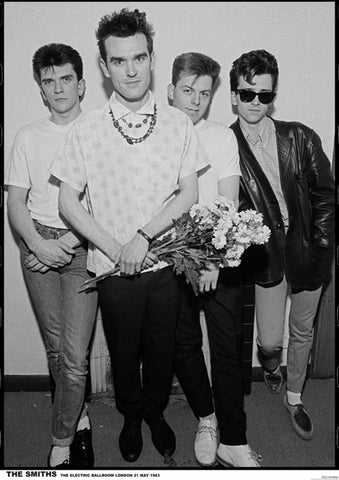 24" x 36" poster black & white image of The Smiths, pictured at The Electric Ballroom, London 1983