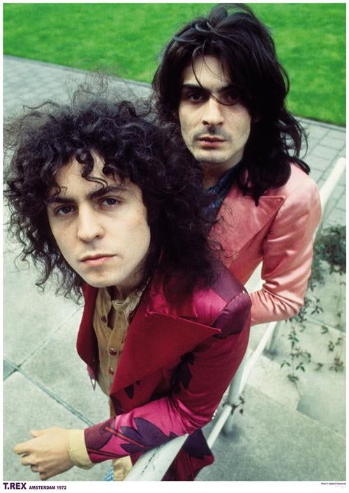 Marc Bolan and Mickey Finn of T.Rex photographed in Amsterdam 1972, 24" x 36" color poster