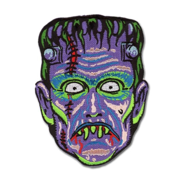 "Son of Frankie" 3.75" x 5"  purple face Frankenstein's monster inspired embroidered patch