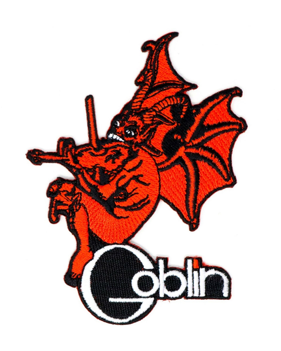 Goblin Roller red demon album cover art red white black 4 1/8" embroidered patch