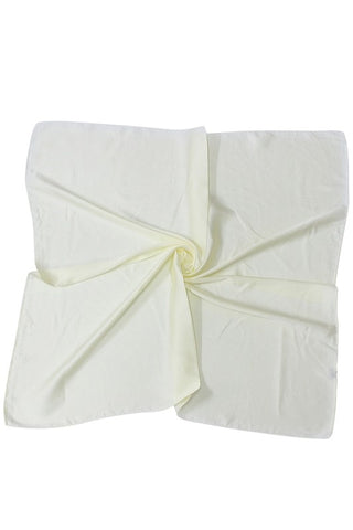28" square silky ivory polyester satin scarf