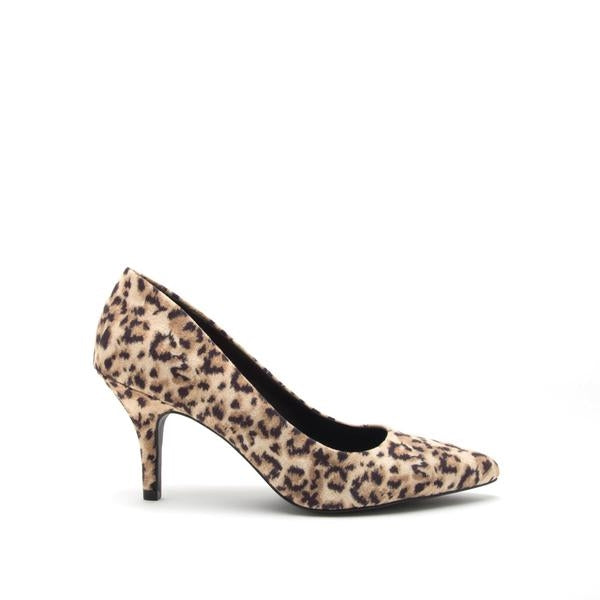 pointed toe leopard print faux suede 3" stiletto heel pump